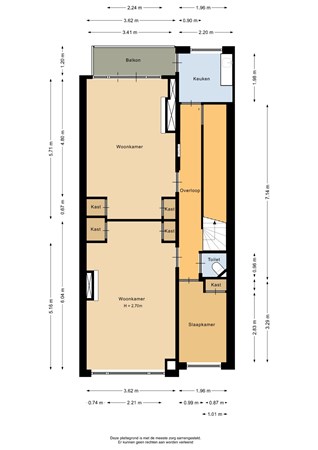 Floorplan - Dordtselaan 179A03, 3081 BN Rotterdam